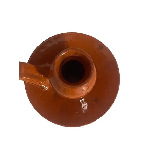 Vintage AR Cole Sanford Pottery Tobacco Spit Brown Candlestick Holder - Picture 4 of 6